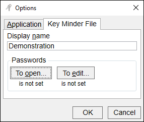 Options Key Minder File Tab